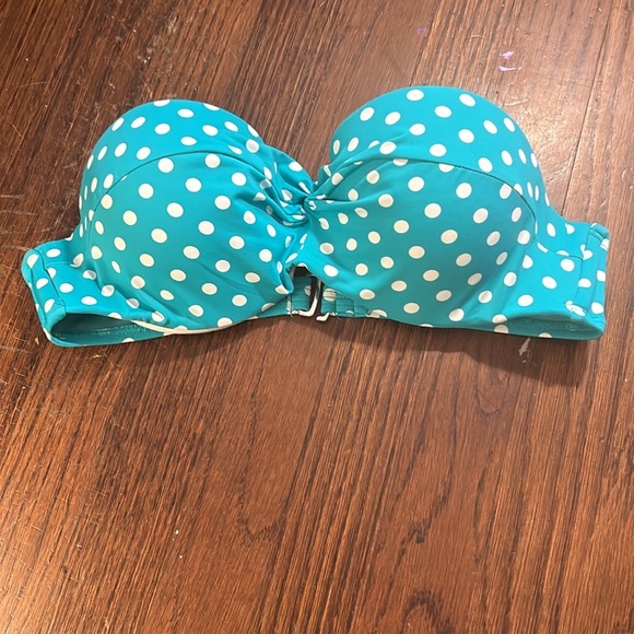 Apt 9 Turquoise Polka Dot Bikini Swimsuit - Picture 2 of 8